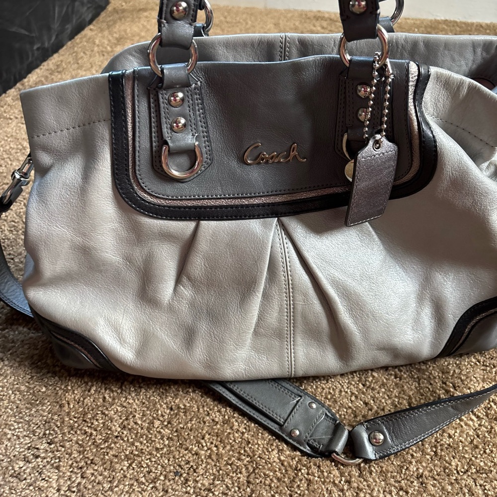 Coach Gray and Silver Women's Bag